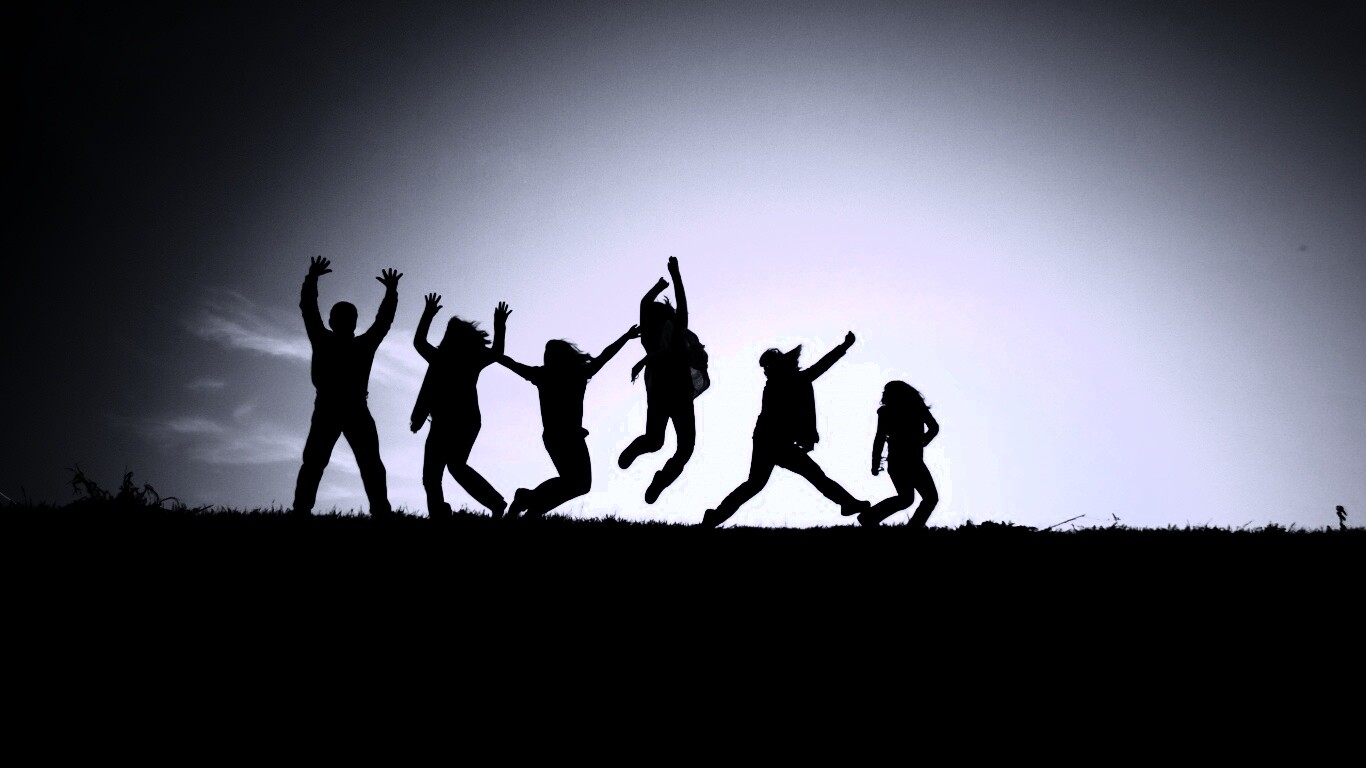 Силуэты людей обои