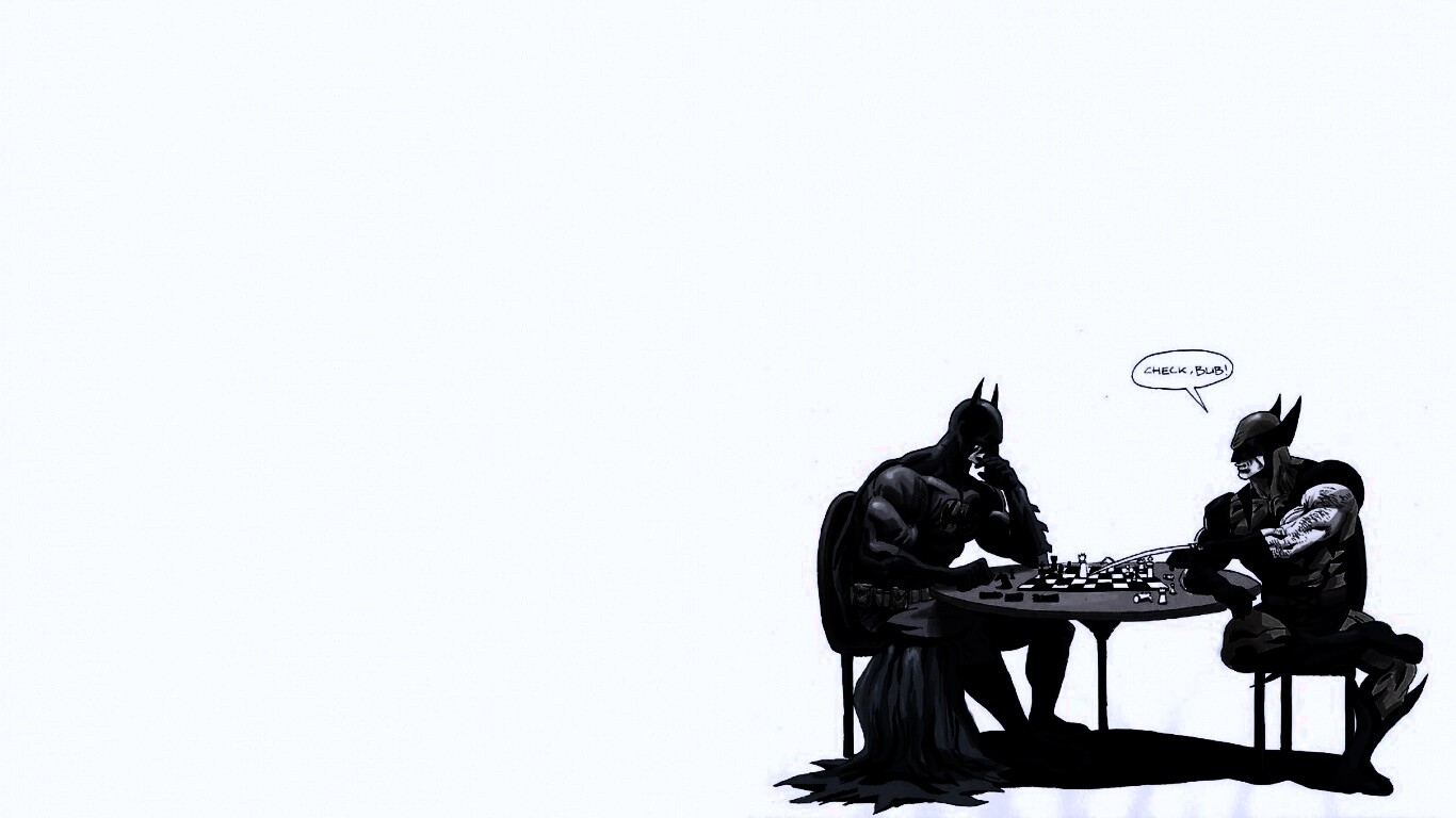 Бэтмен и Расомаха играют в шахматы обои