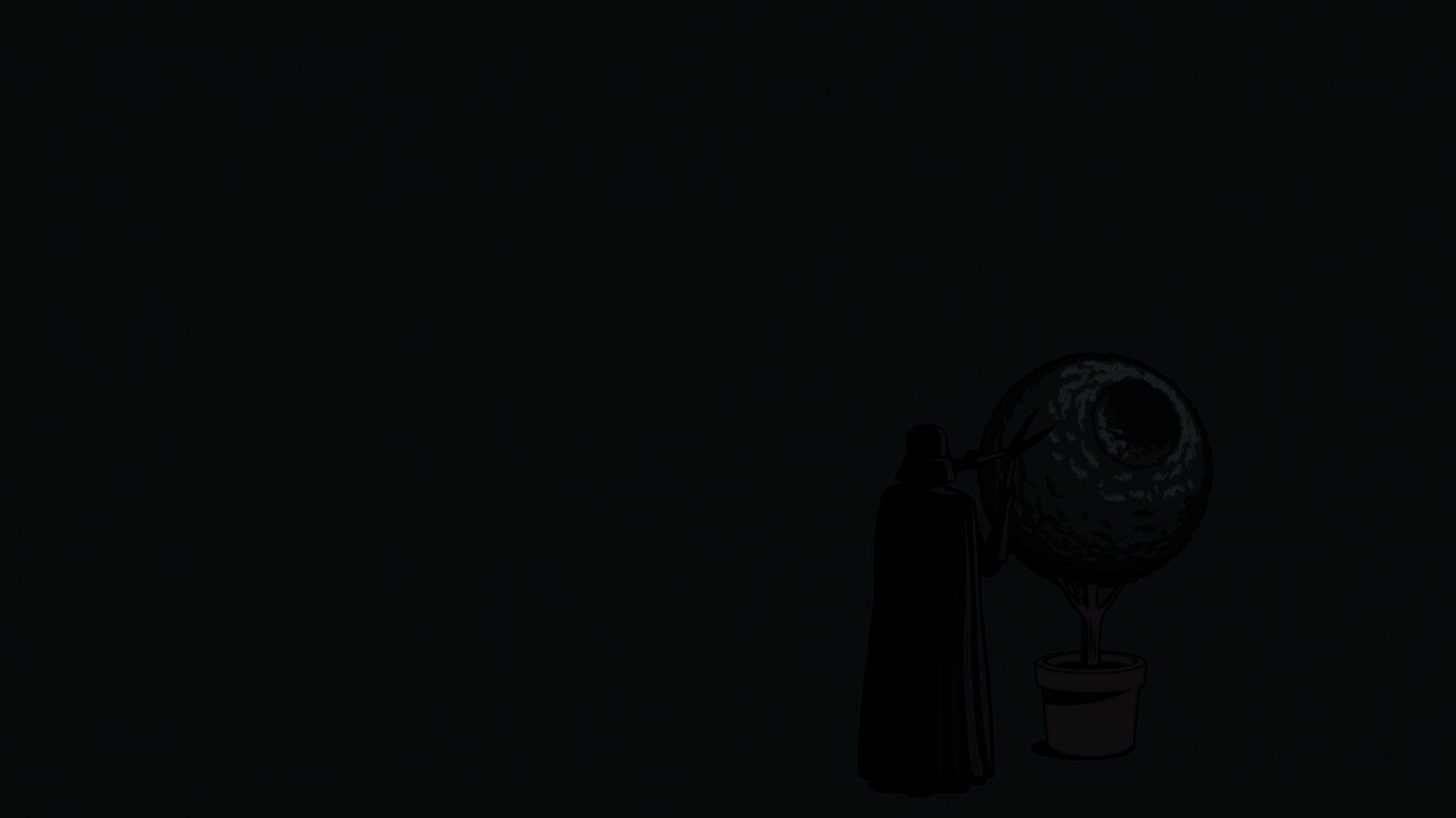 Дарт Вейдер постригает куст обои