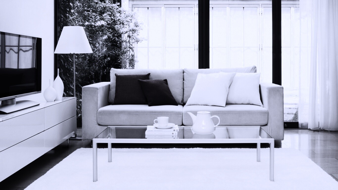 Комната с диваном и телевизором обои