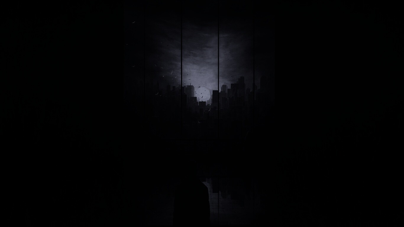 Человек в тени обои