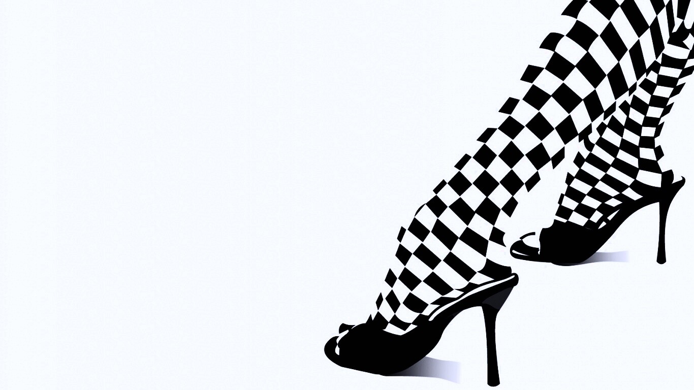 Ножки в шахматных колготах обои
