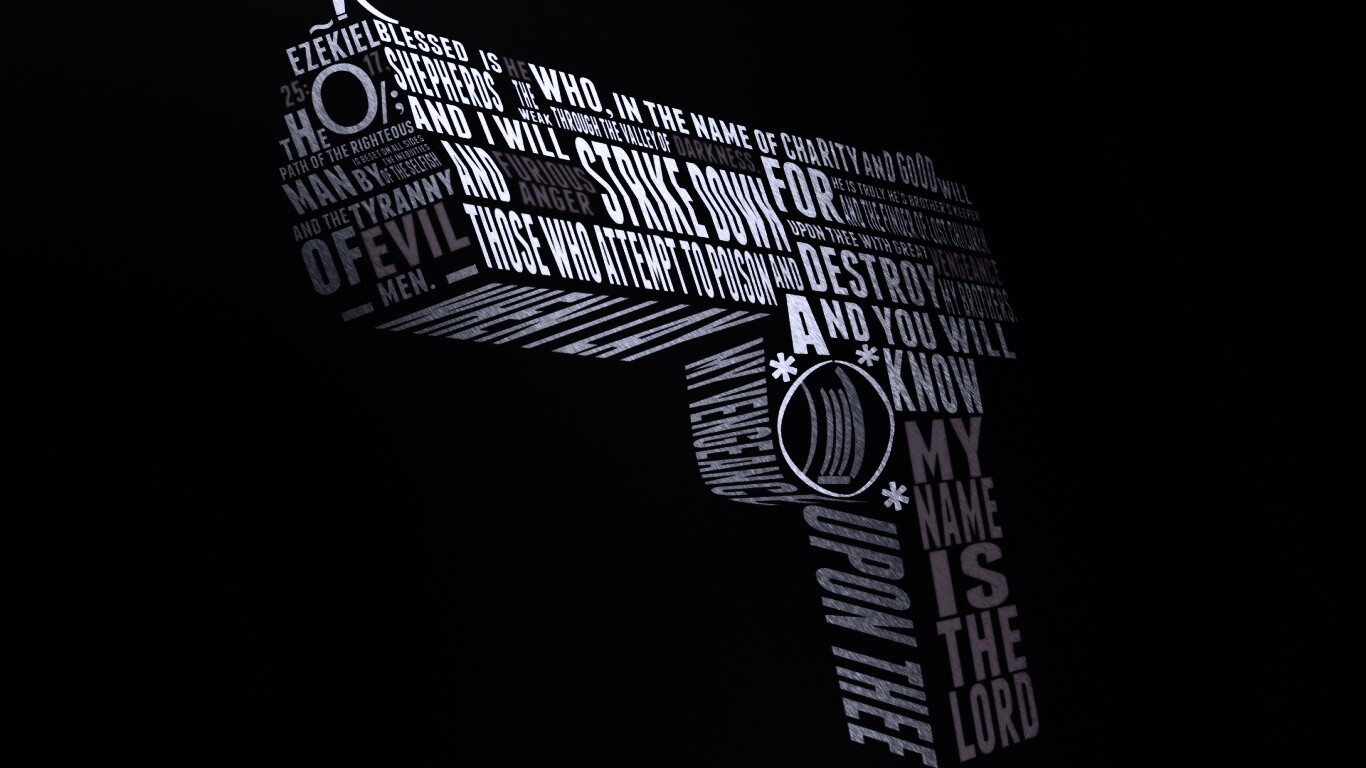 Пистолет из слов обои