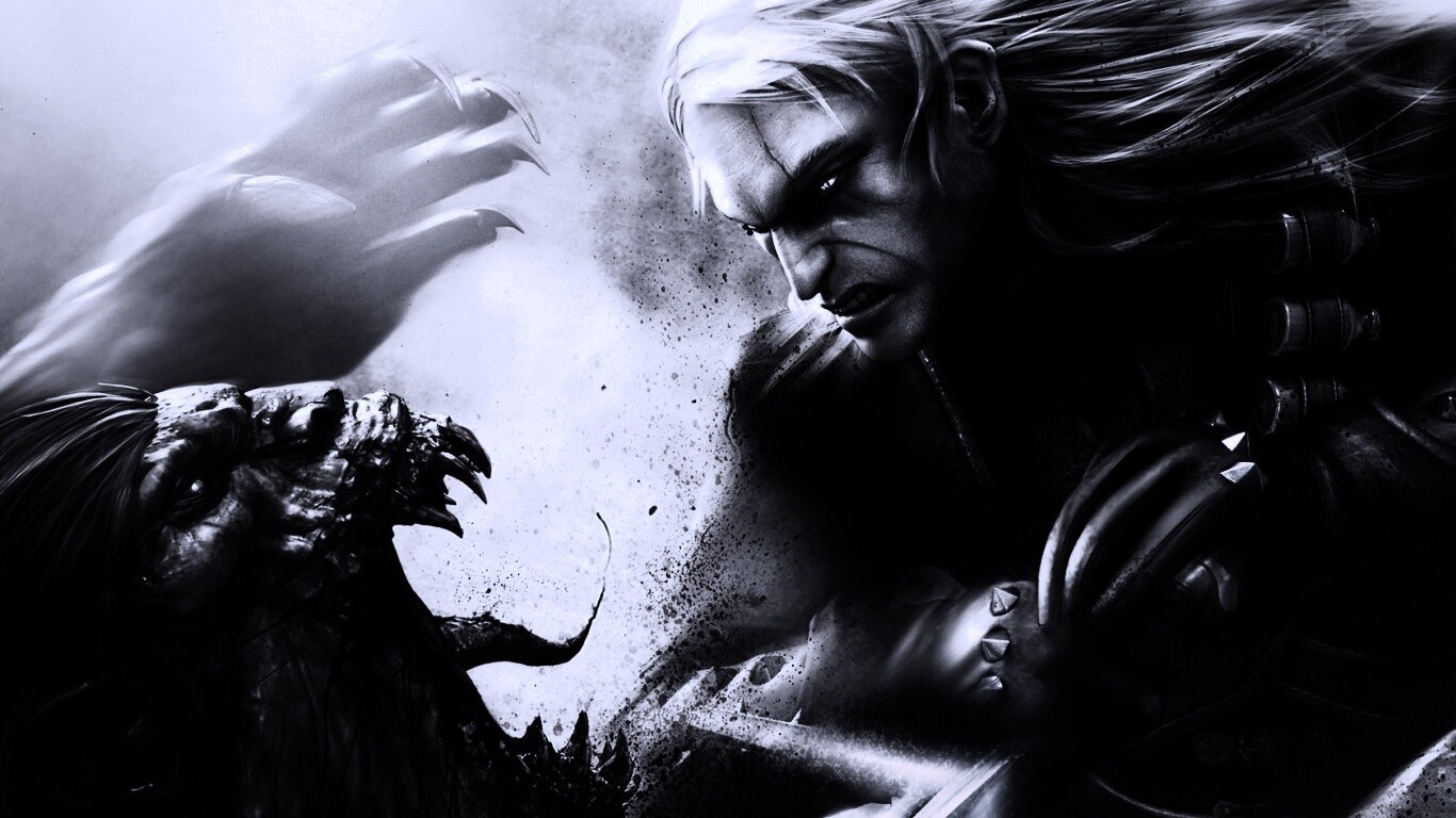 Ведьмак против  стрыги обои