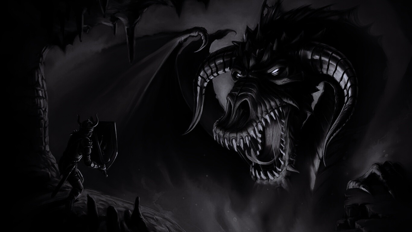 Рыцарь против дракона обои