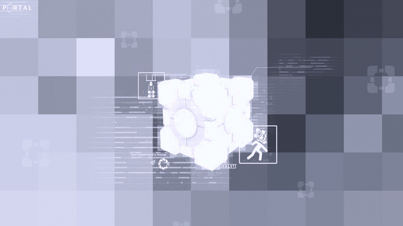 Высокотехнологичный куб из Портал обои