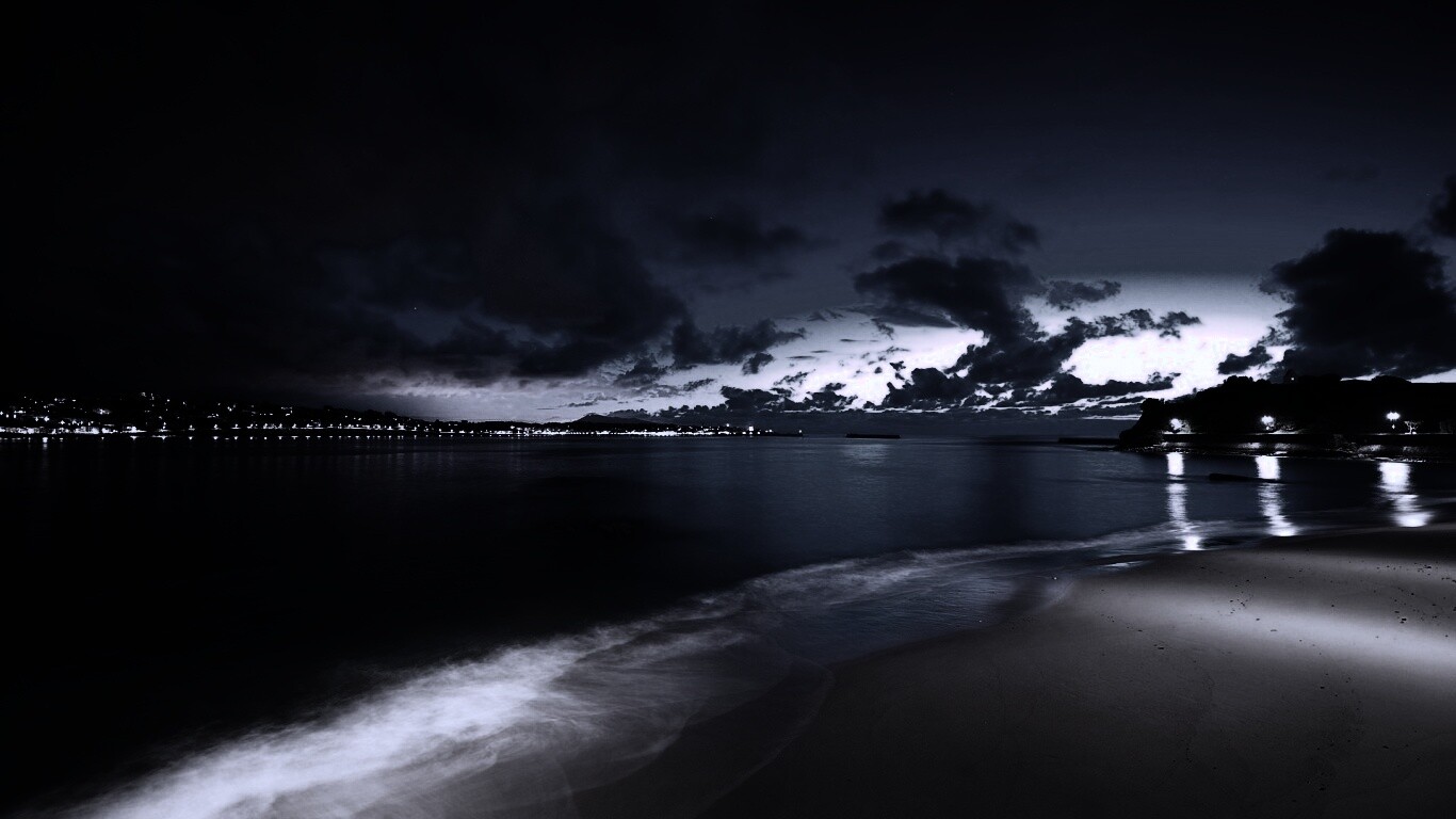 Пляж во франции ночью обои