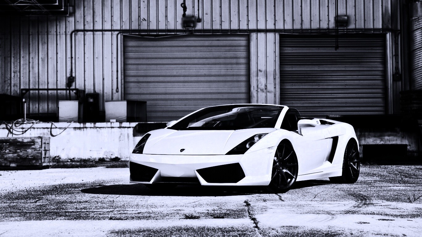 Белый спорткар Ламборгини Галлардо обои
