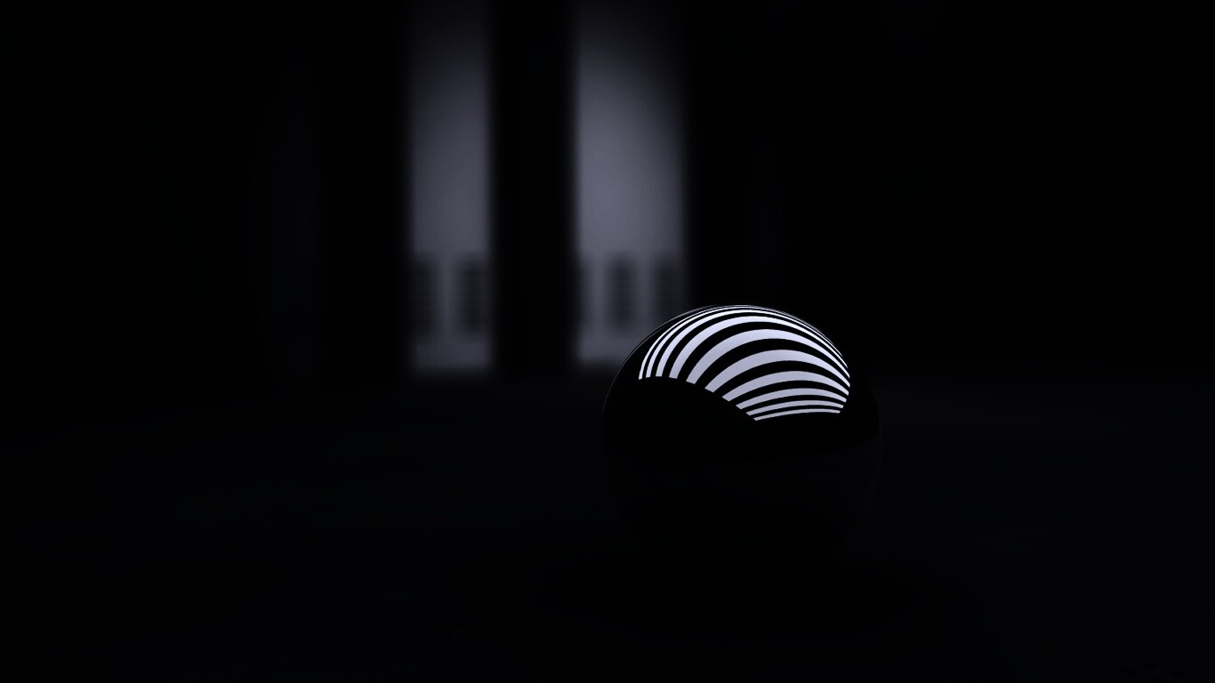 Трехмерный блестящий металлический шарик обои