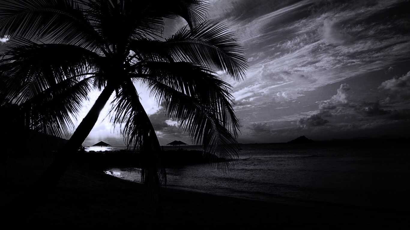 Пляж на закате обои