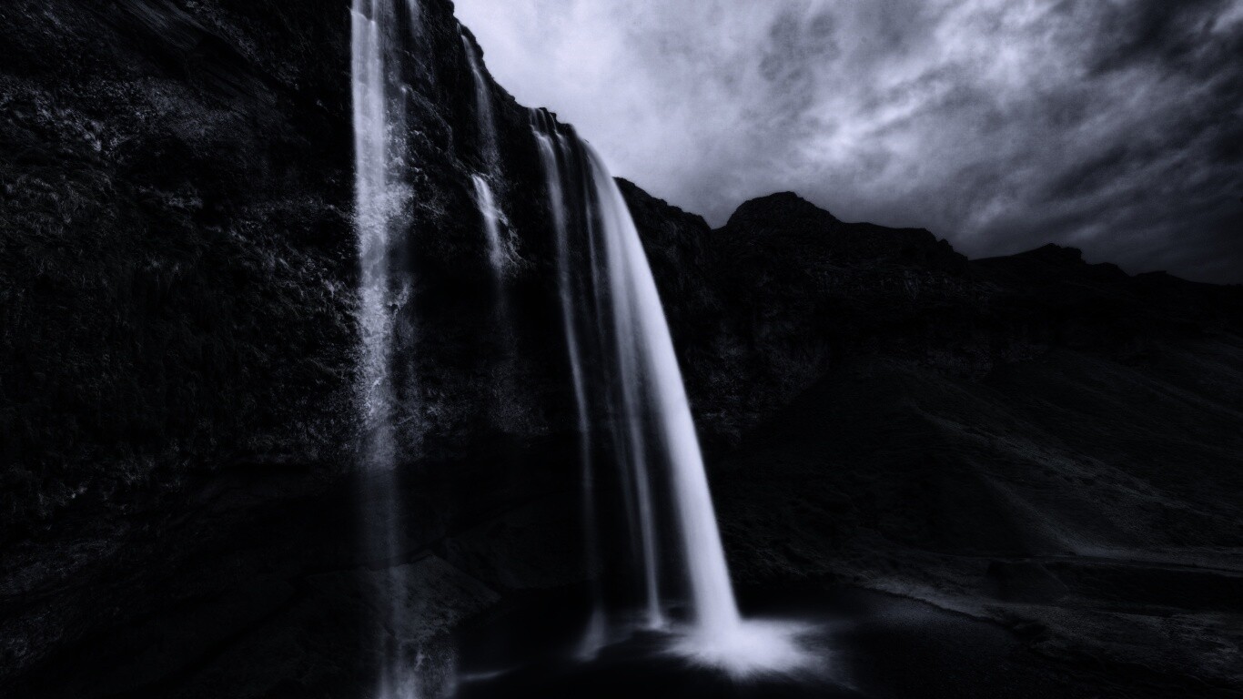 Нарисованный водопад обои