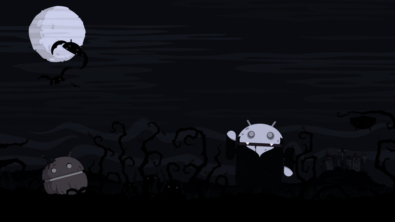 Хэллоуин в стиле Google Android обои