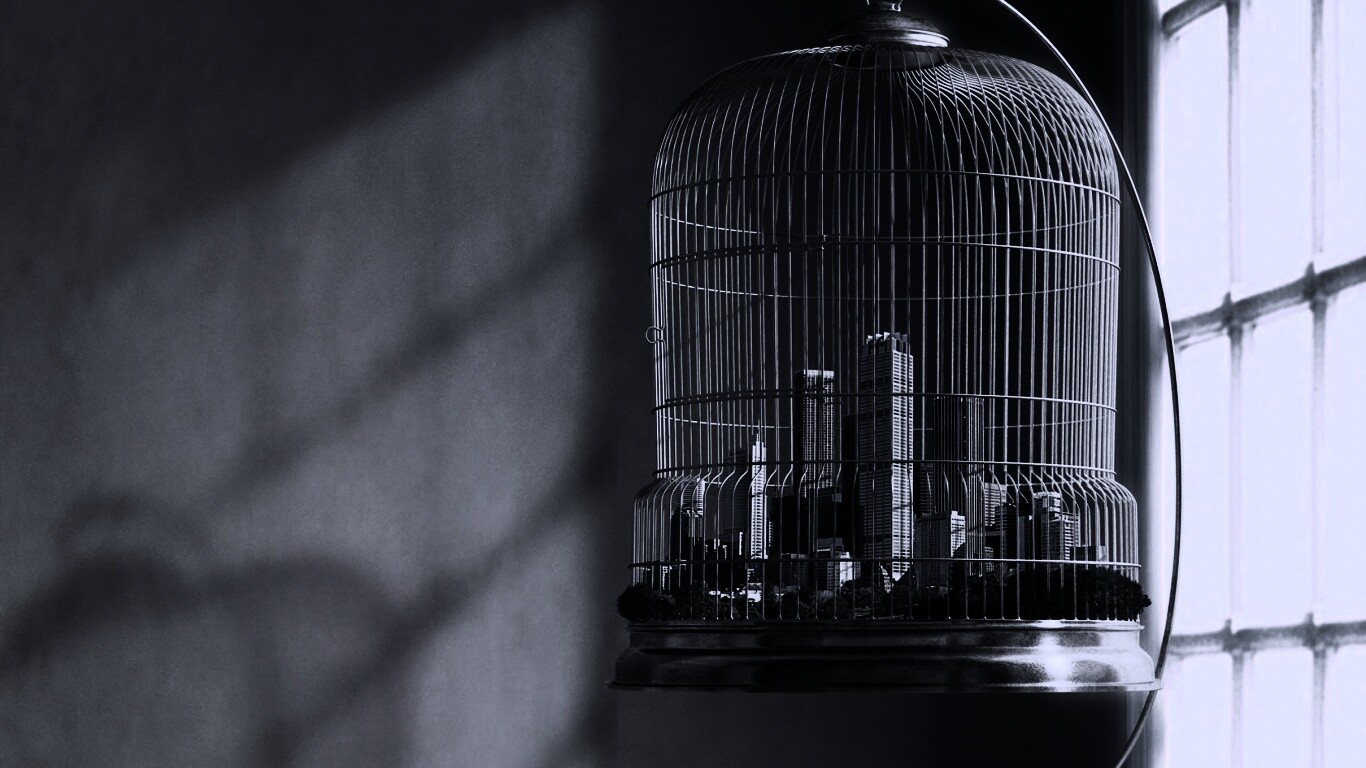 Город в клетке обои