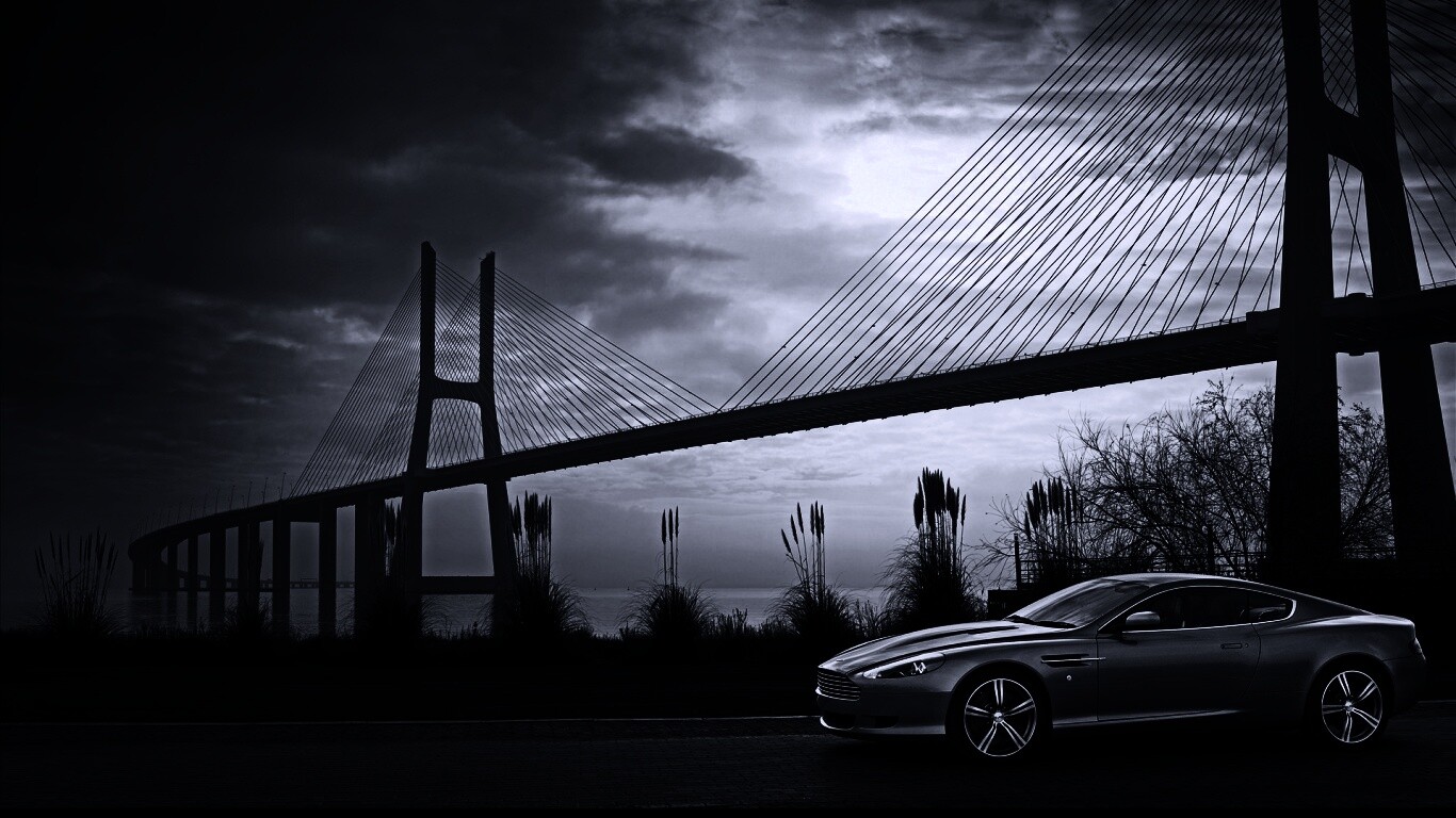 Aston Martin на фоне моста обои