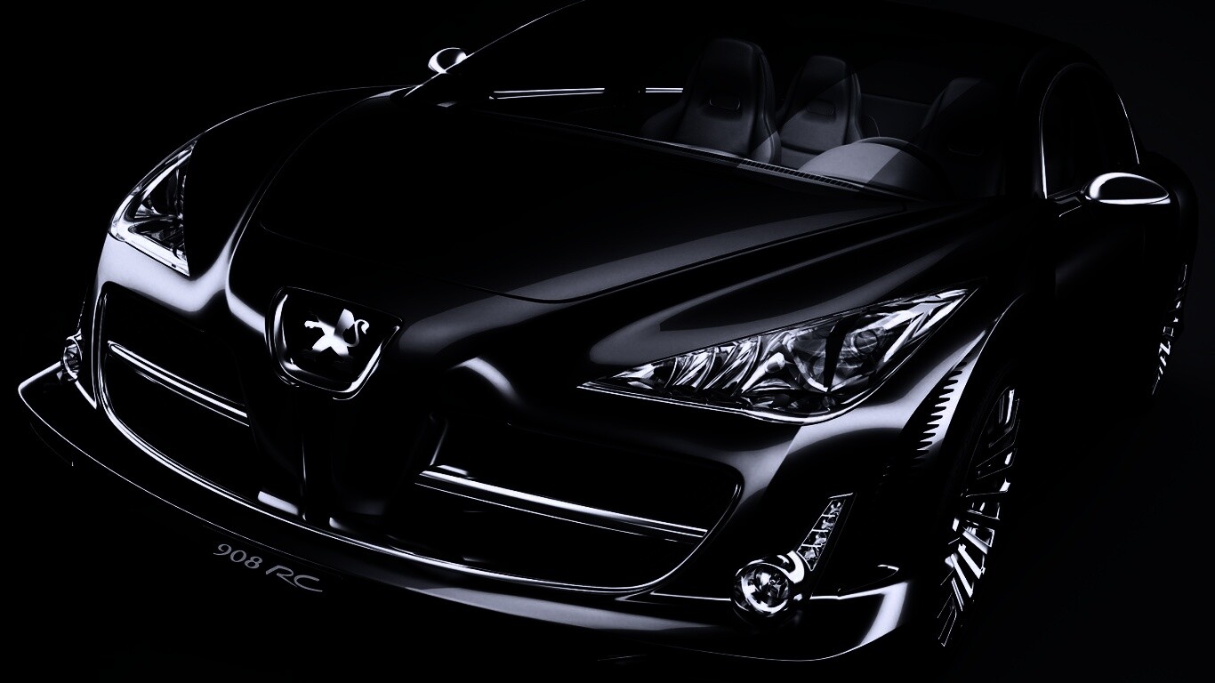 Чёрный Пежо обои