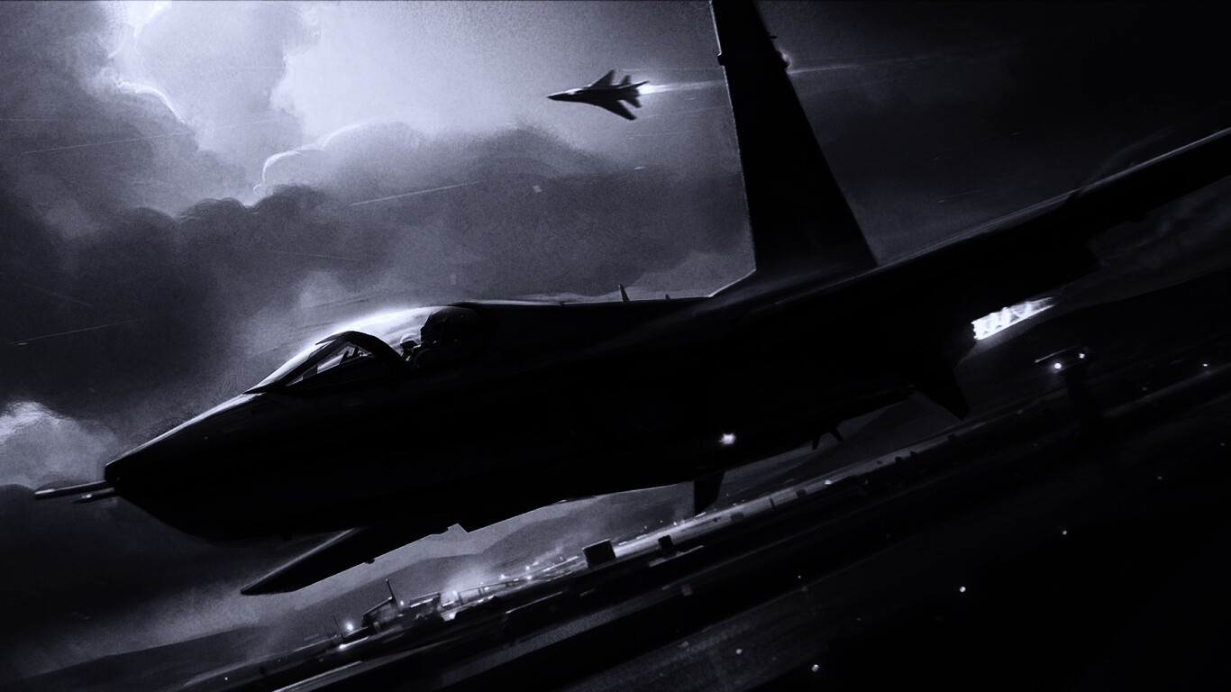 Истребитель на взлете обои