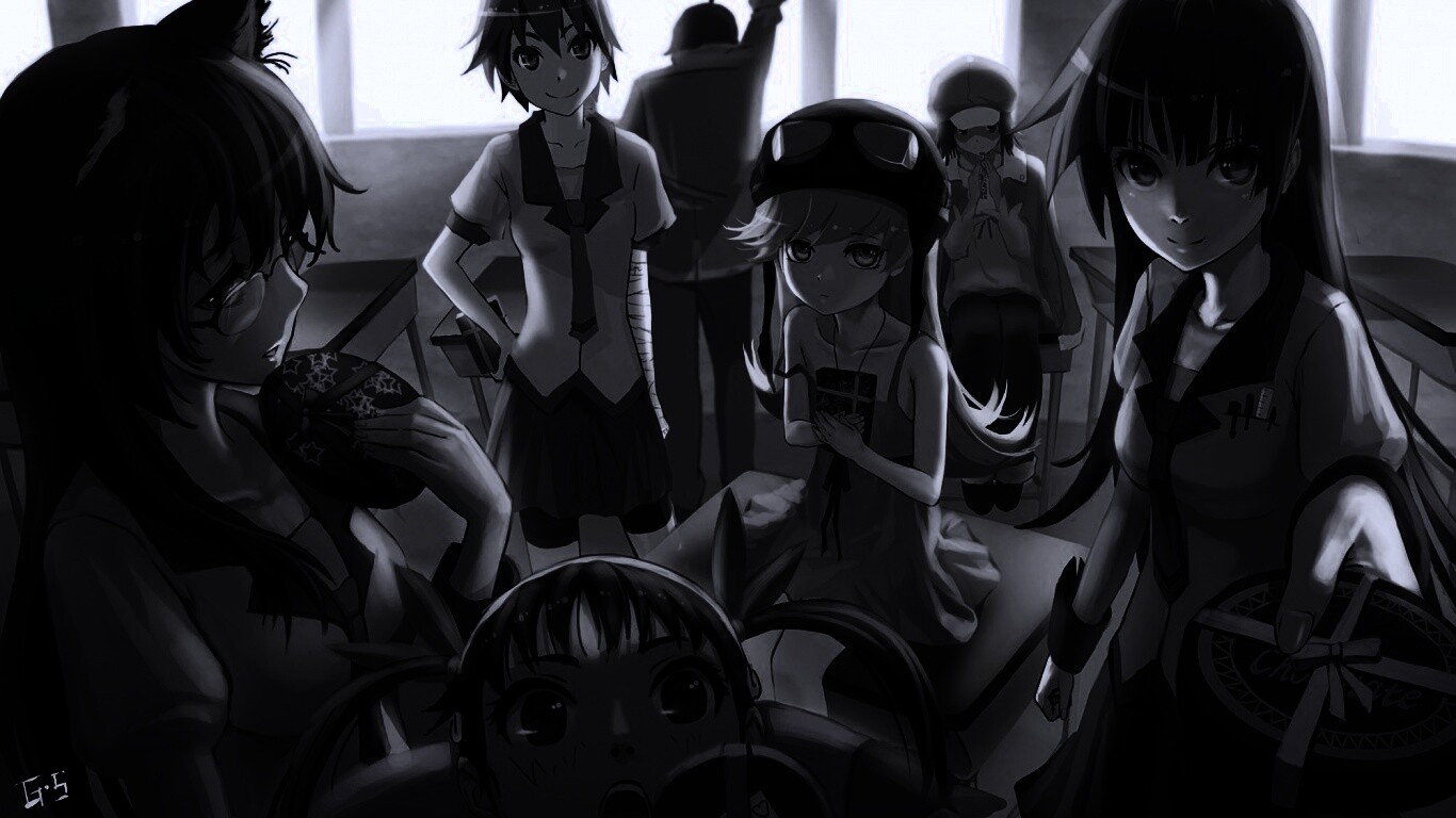 Девушки из Bakemonogatari обои