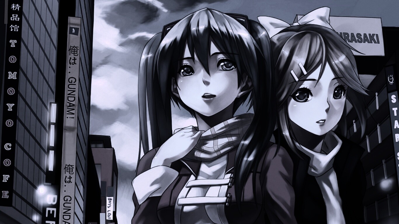 Девочки в большом городе обои