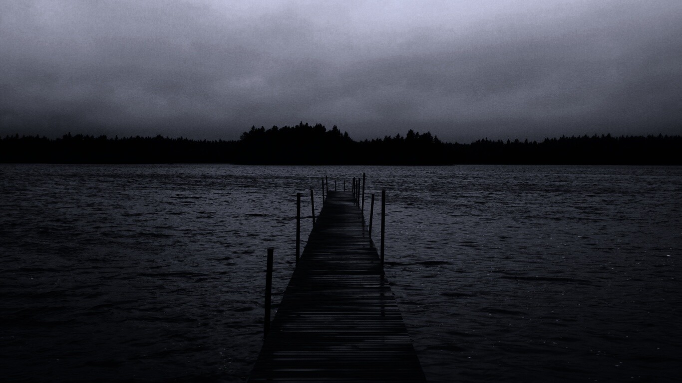 Причал на озере обои