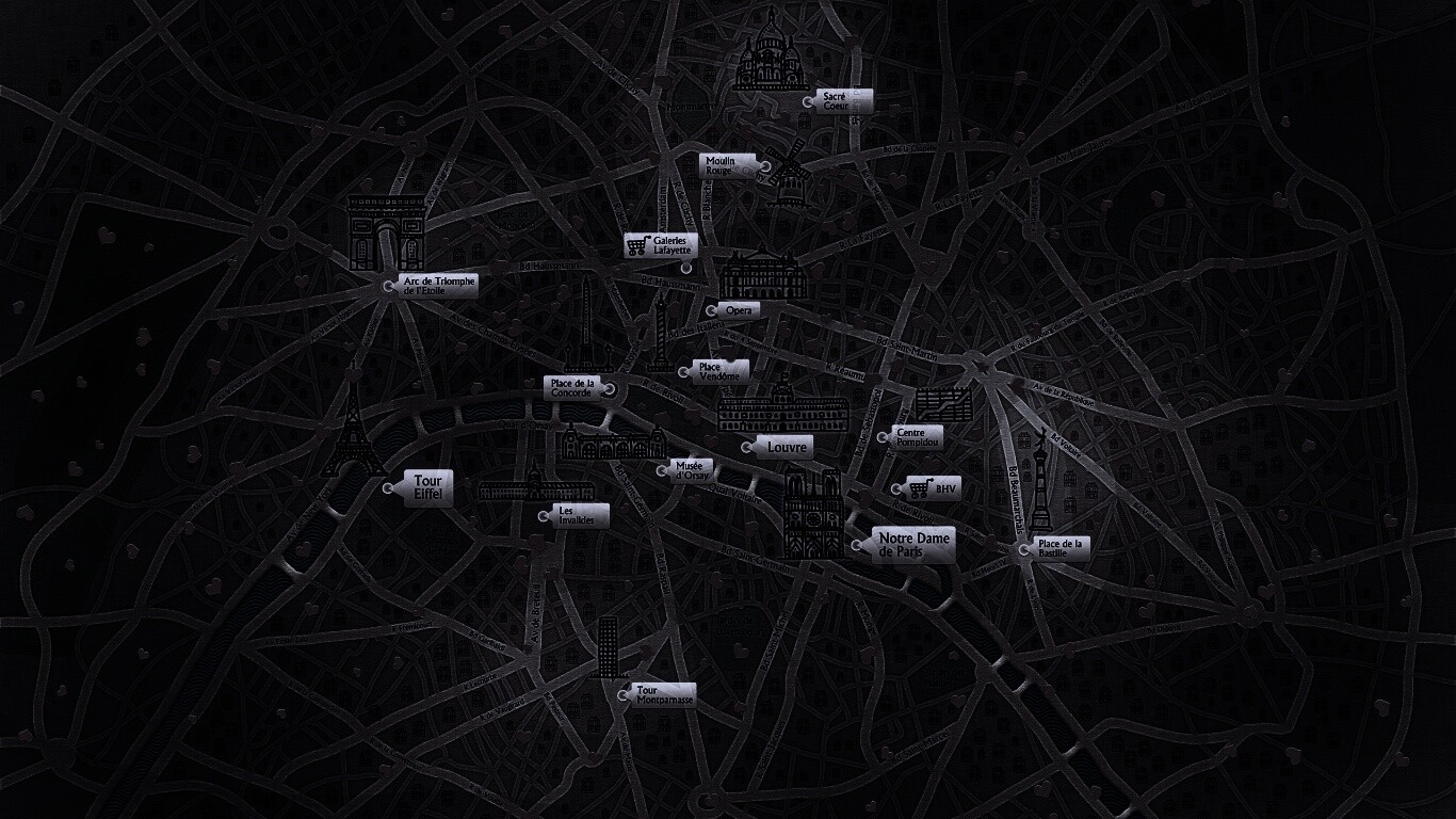 Карта Парижа обои