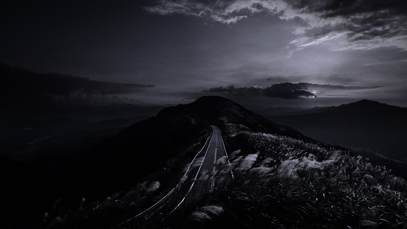 Дорога вдоль вершины холма обои