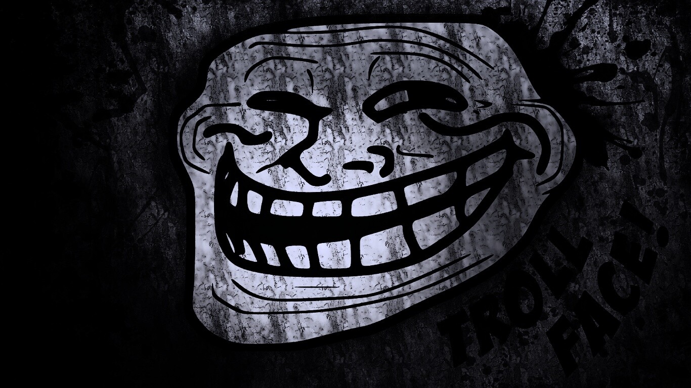 Trollface в стиле гранж обои