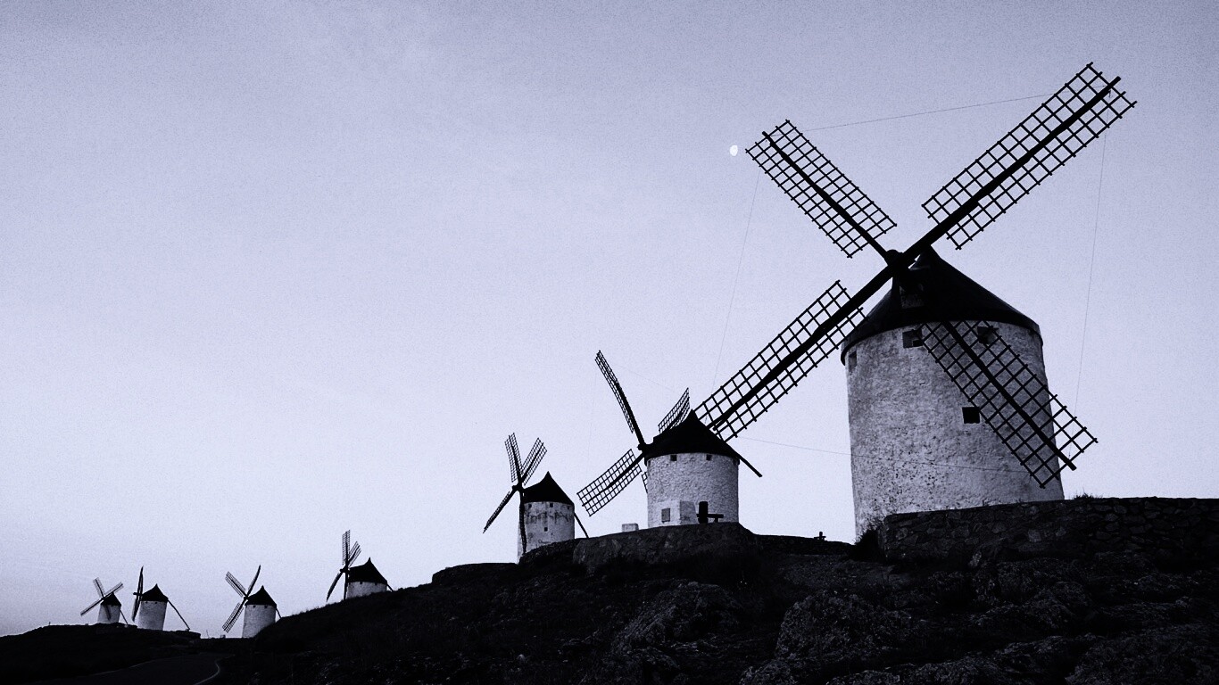 Пейзаж из ветряных мельниц обои