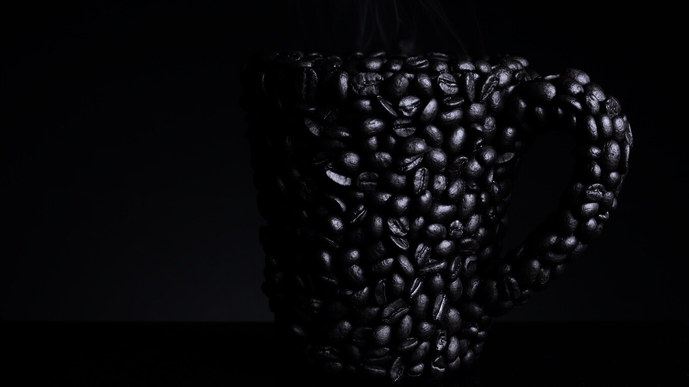 Кружка из кофейных зерен обои