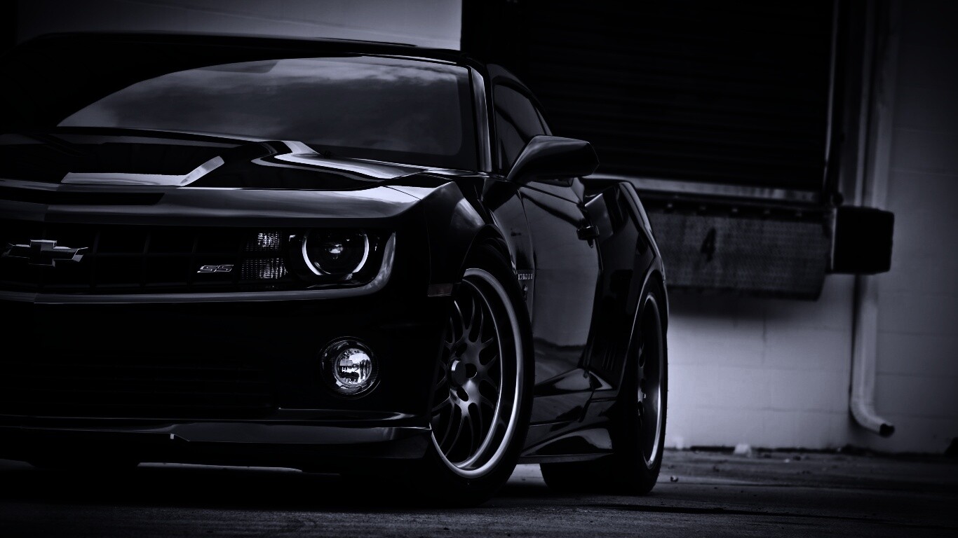 Черный шевроле обои