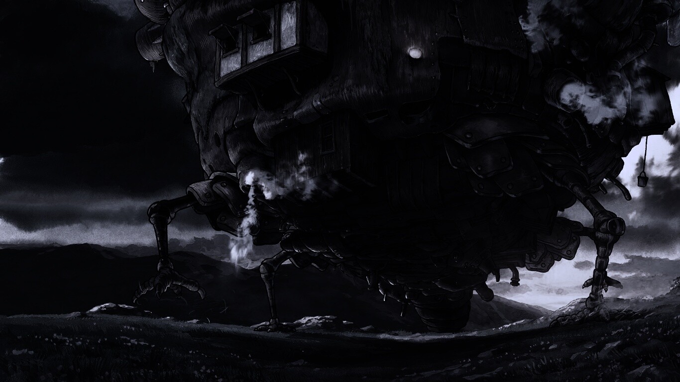 Ходячий замок в движении обои