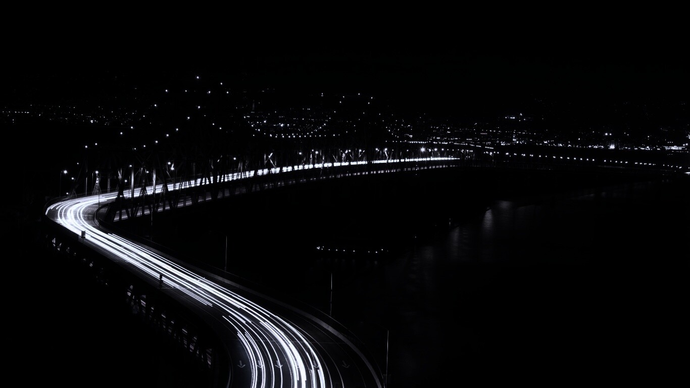 Вид на мост ночью обои