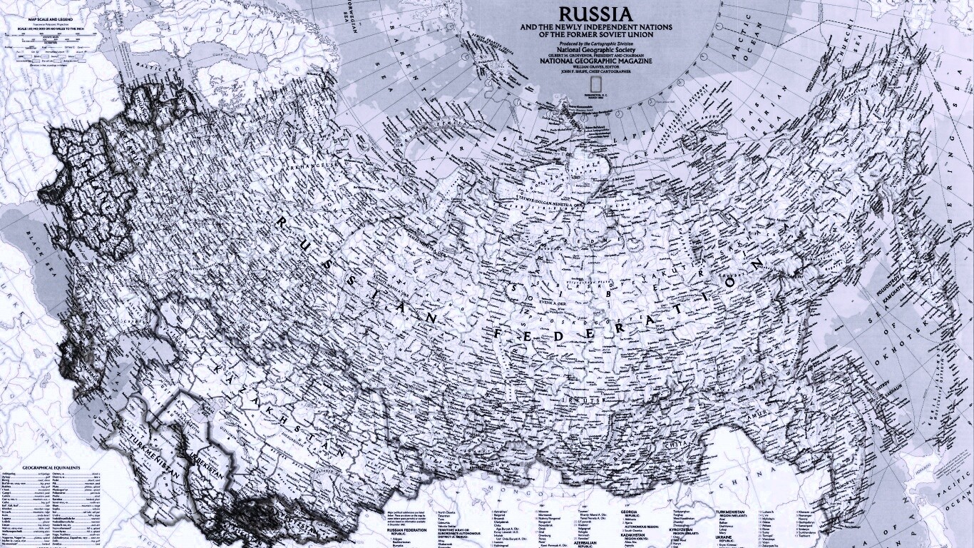 Карта России обои