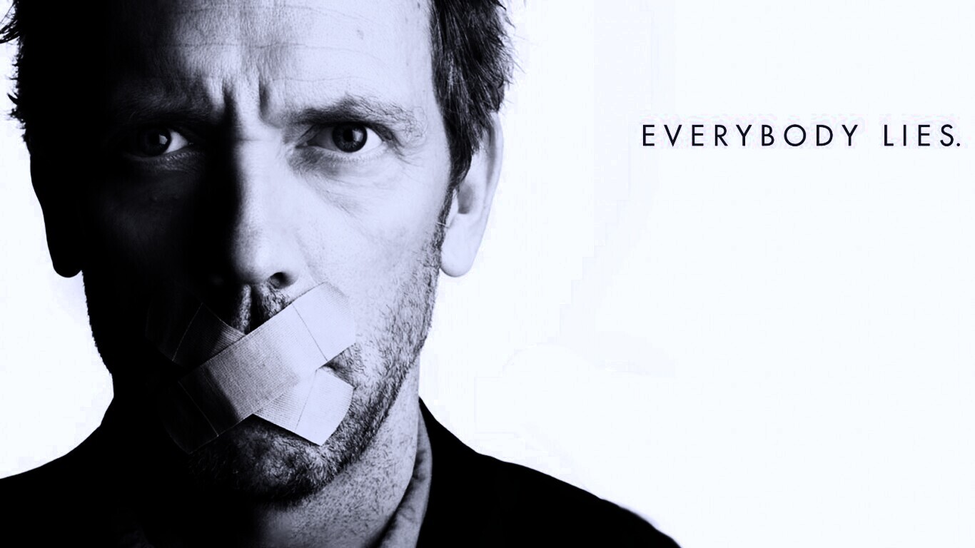 Хаус с пластырем на рту обои