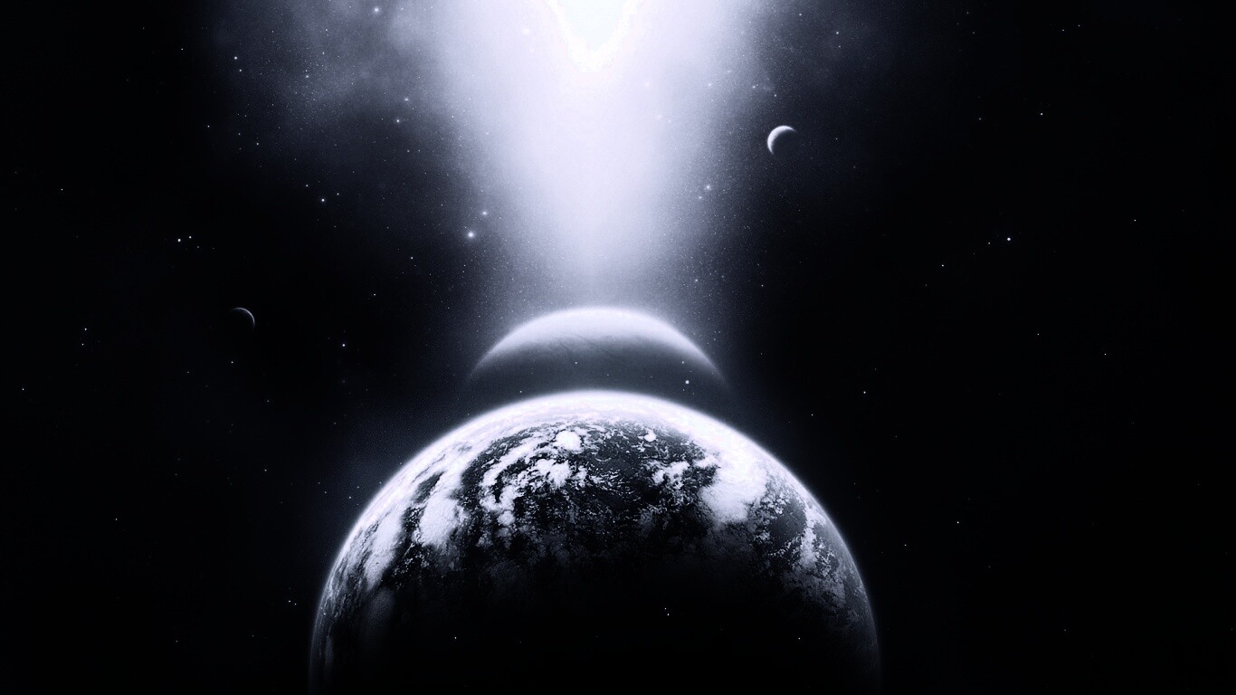 Свет звезды падает на планету обои