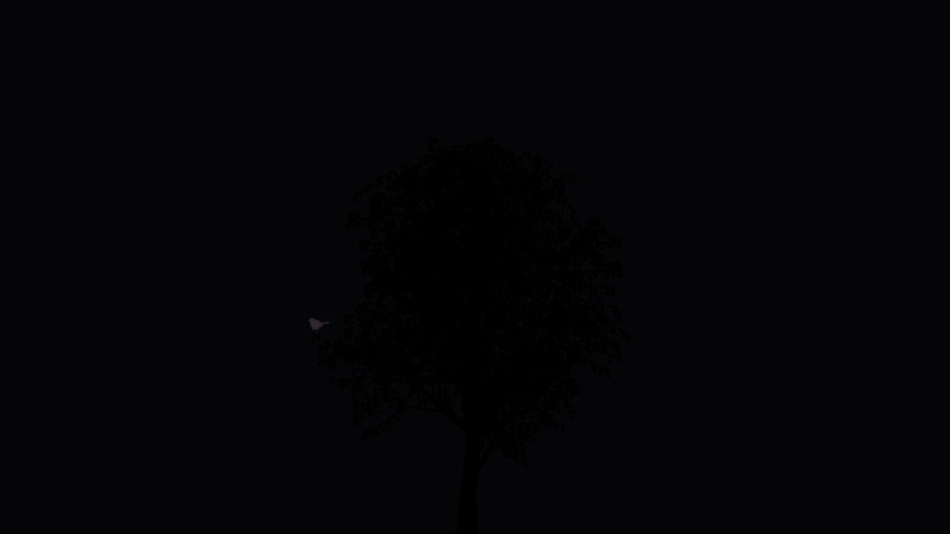 Дерево и птица обои