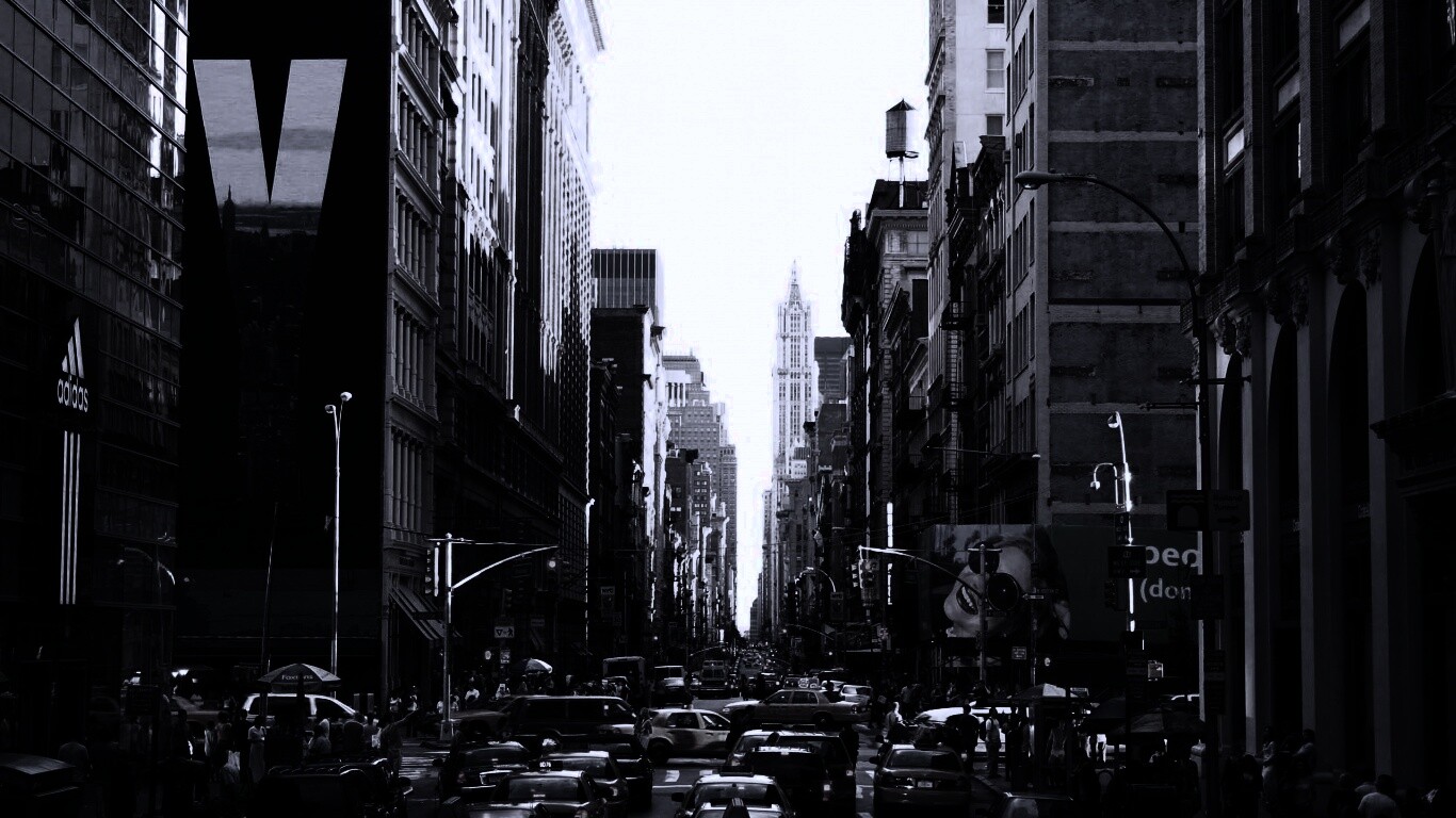 Людная Нью-Йоркская улица обои