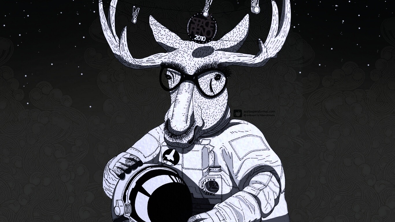 Лось в очках обои