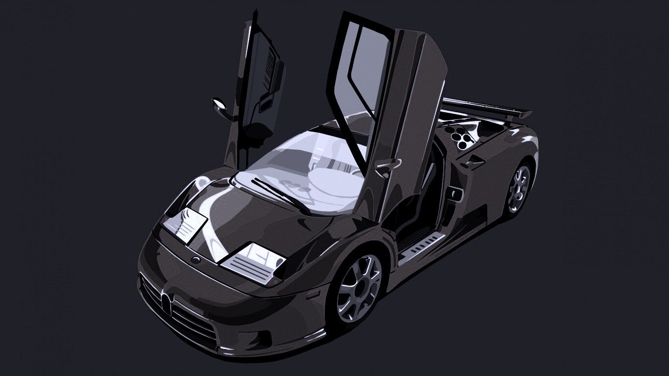 Bugatti EB 110 в векторе обои