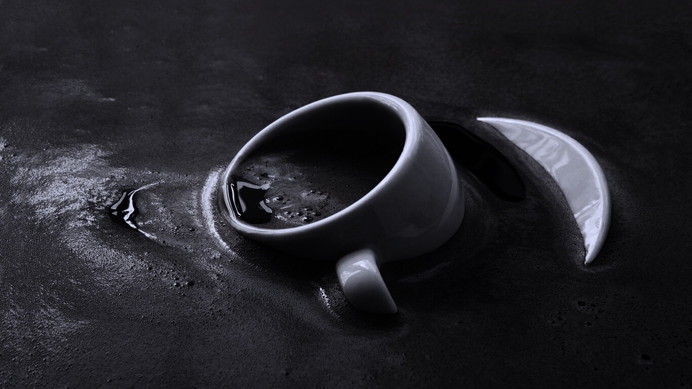 Чашка тонет в кофе обои