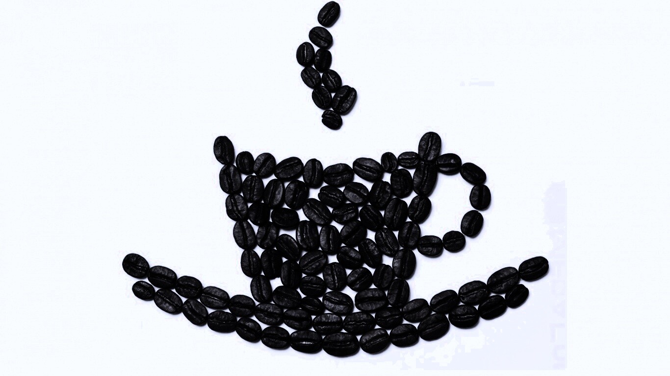 Картина из кофейных зёрен обои