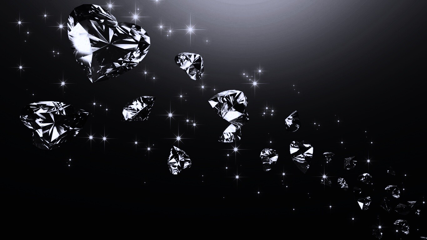 Бриллиантовые сердца обои