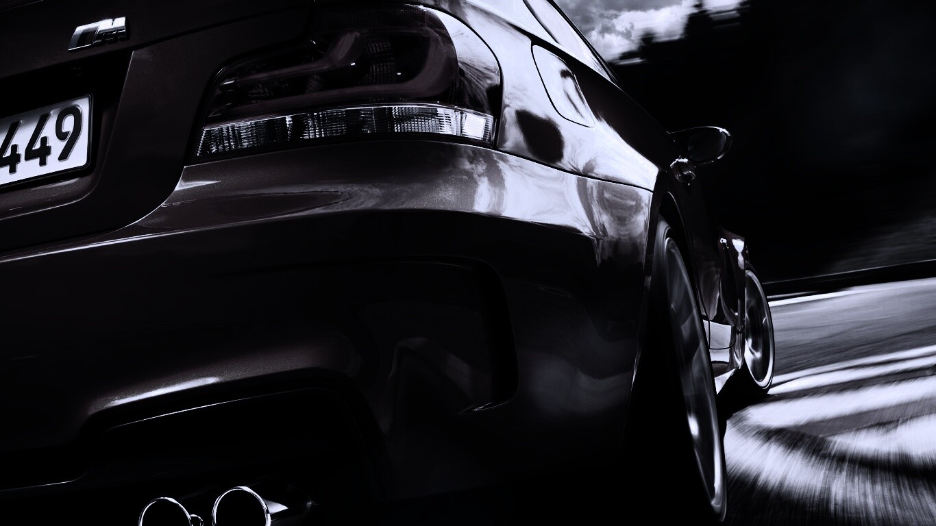 BMW входит в поворот на треке обои