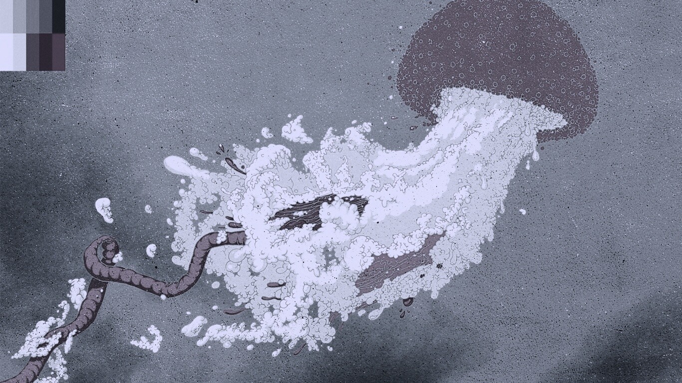 Розовая медуза обои