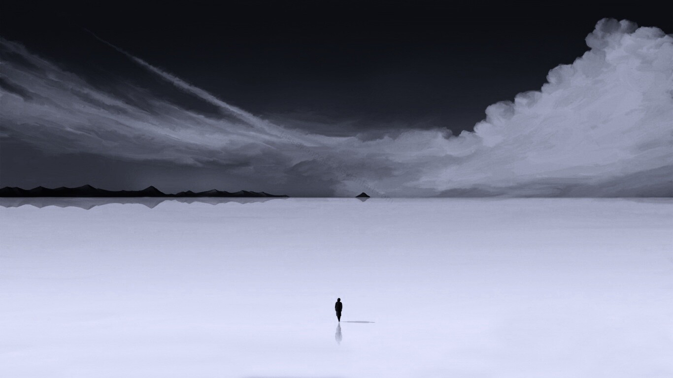 Человек и пустошь обои