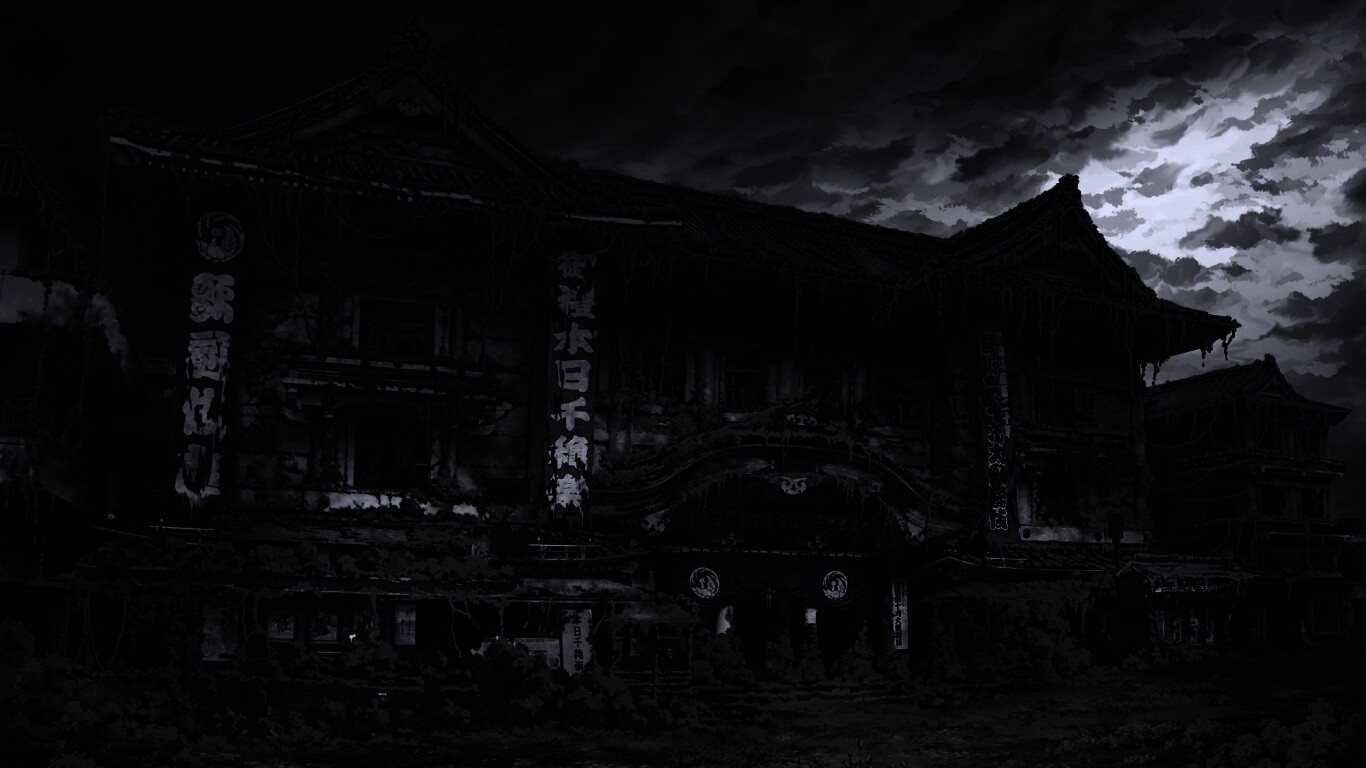 Заброшенное японское здание обои