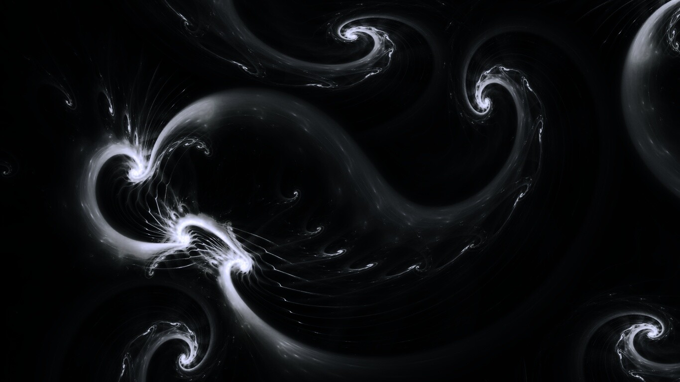 Спиральные абстрактные фракталы зеленого цвета обои