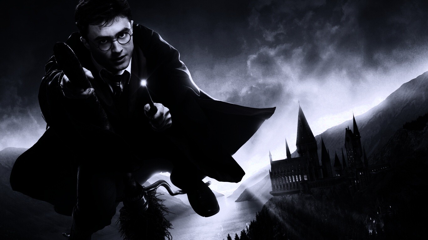 Гарри Поттер на метле обои