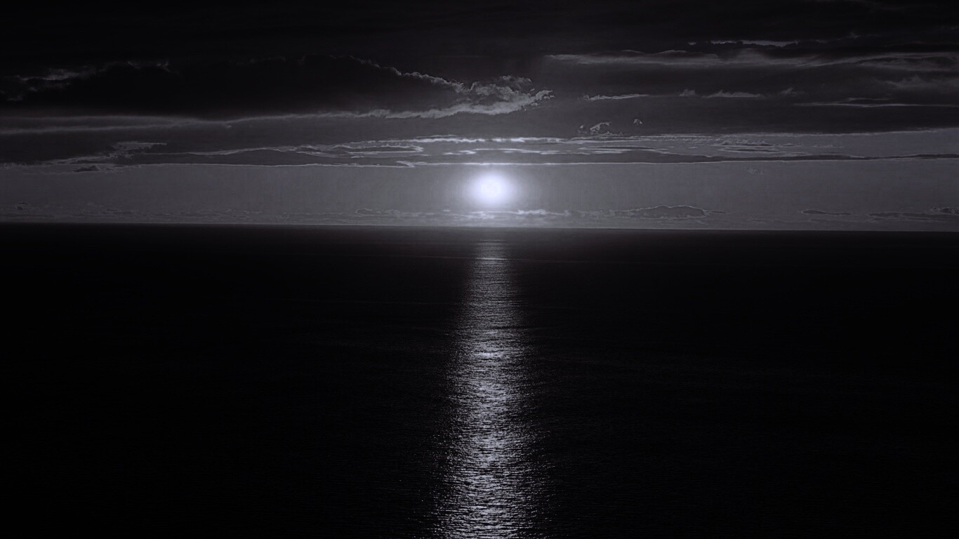 Закат и его отражение в море обои