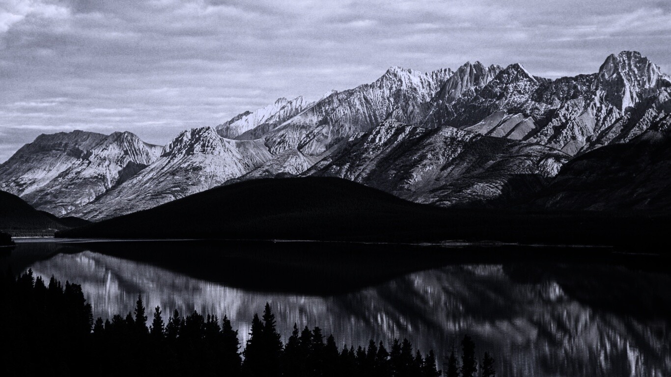 Озеро в предгорье обои