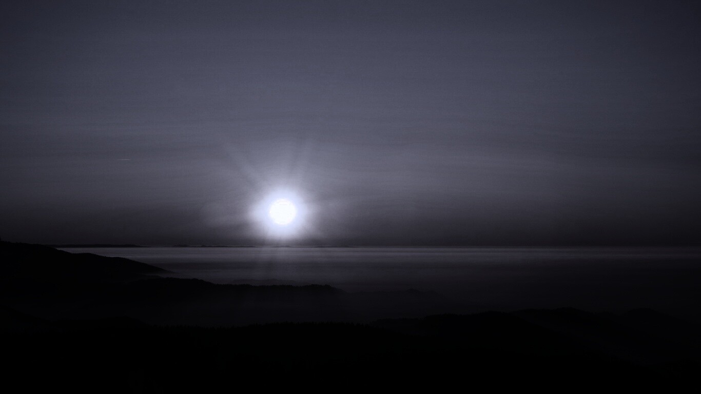 Восход солнца над лесом обои